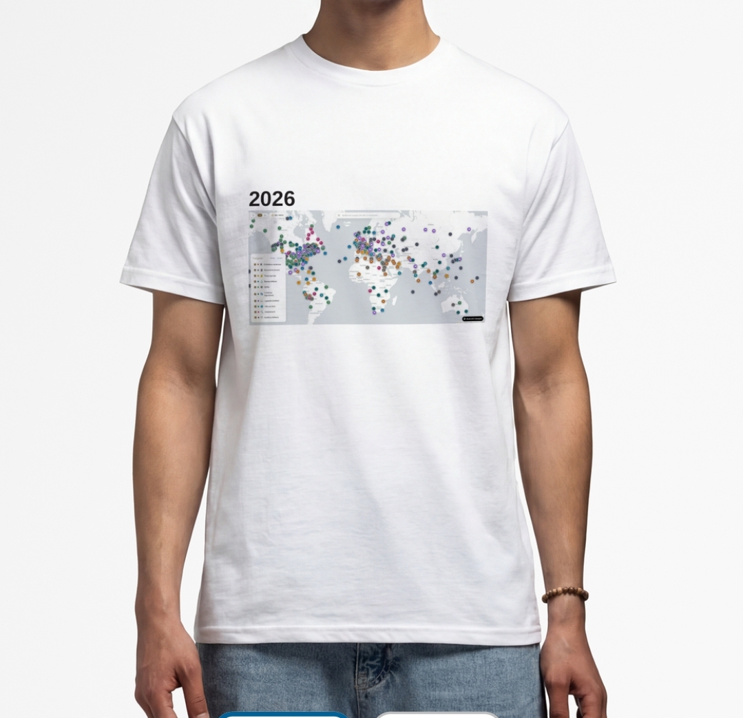 T-shirt World Mysteries Map 2026
